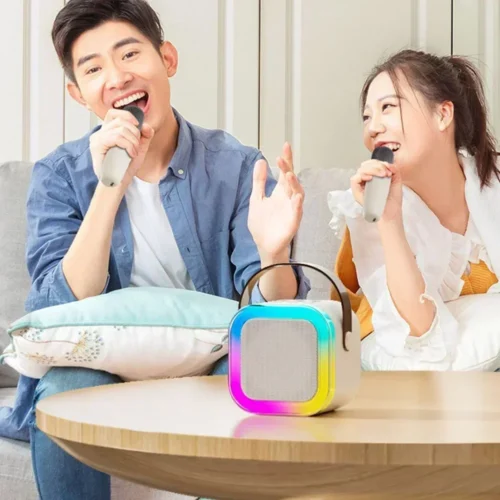 K12 Karaoke Machine: Portable Bluetooth 5.3 PA Speaker System with 1-2 Wireless Microphones