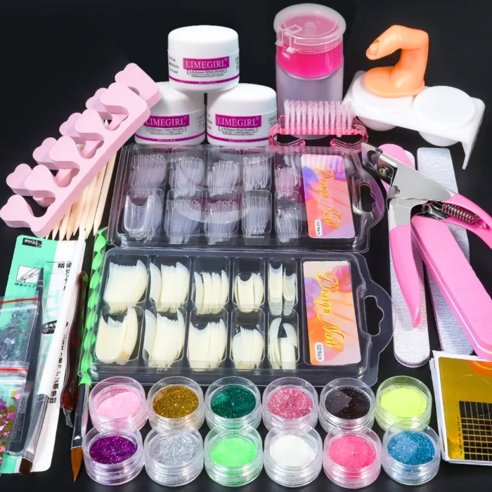 Complete Acrylic Manicure Kit with Drill, UV Light- Perfect Starter Set for Nail Extensions- Warranty Included!!!
