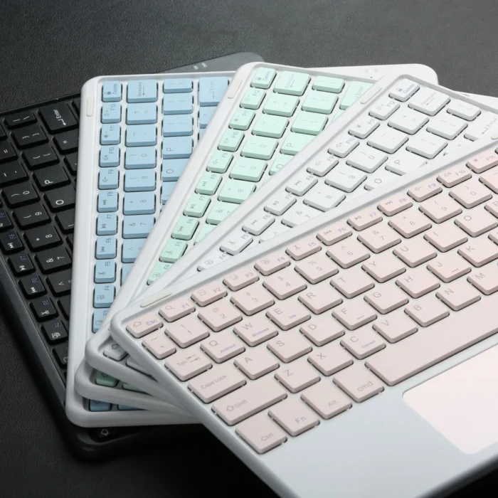 Mini Rechargeable Wireless Bluetooth Keyboard with Touchpad: Compatible with iOS, Android, Windows. Ideal for iPad, Tablets