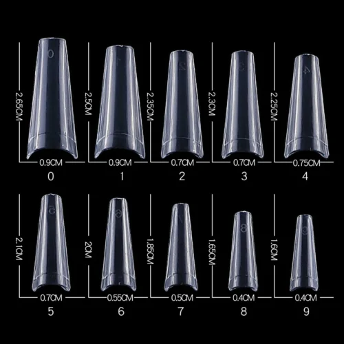 Clear French Coffin Nail Tips – 500PCS Press-On False Nails