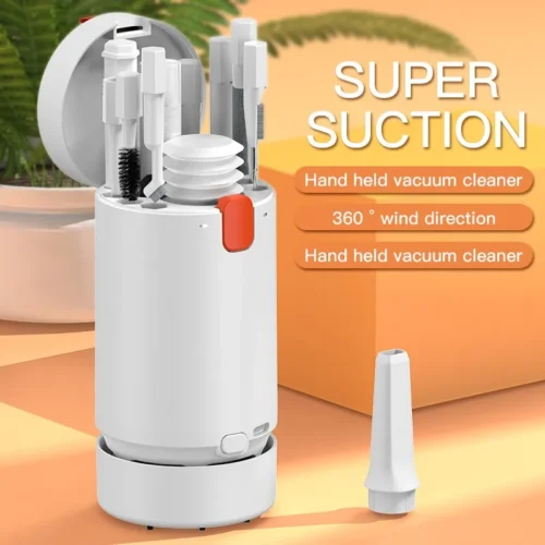 Handheld Mini Vacuum Cleaner: Perfect for Cleaning Computer Keyboards, Desktops, Mobile Phones, and Headphones. Includes Cleaning Brush and Pen for Precise Cleaning