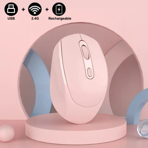 Rechargeable 2.4G Ergonomic Wireless Mouse, For Laptop, PC, Chromebook, and Notebook