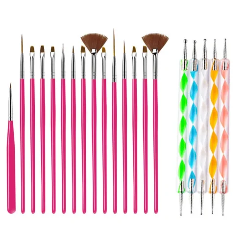 Large Combo Nail Art Brush Set – Design & Manicure Brushes