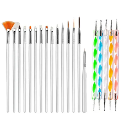 Large Combo Nail Art Brush Set – Design & Manicure Brushes