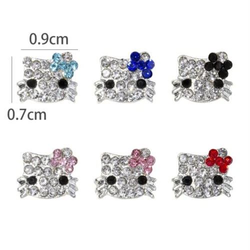 Hello Kitty 3D Nail Charms – 10PCS Y2K Rhinestone Decorations
