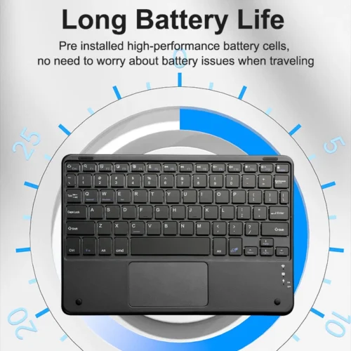 Mini Rechargeable Wireless Bluetooth Keyboard with Touchpad: Compatible with iOS, Android, Windows. Ideal for iPad, Tablets