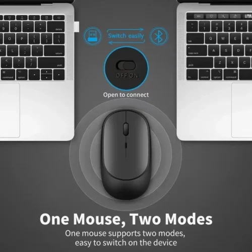 Rechargeable Gaming Mouse, Bluetooth-Compatible, Silent Ergonomic Design for PC, Laptop, and Tablet