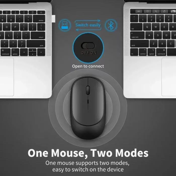 Rechargeable Gaming Mouse: Wireless, Bluetooth-Compatible, for Laptop, PC, Tablet, Mute, Ergonomic