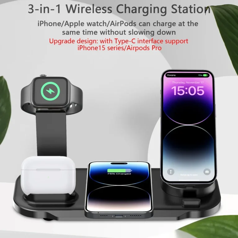 7-in-1 30W Wireless Charger Stand: iPhone, Samsung, Xiaomi, Apple Watch, AirPods Pro - Fast Charging Dock- Amazing Warranty Included!!!