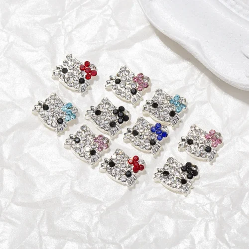 Hello Kitty 3D Nail Charms – 10PCS Y2K Rhinestone Decorations