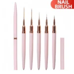 Great Nail Art Liner Brush Sets with Fine Hair for Perfect Designs / Sizes: 7/9/11/15/25mm/ DIY Drawing Pen UV Gel Painting Brushes