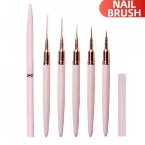 Great Nail Art Liner Brush Sets with Fine Hair for Perfect Designs / Sizes: 7/9/11/15/25mm/ DIY Drawing Pen UV Gel Painting Brushes