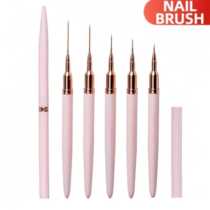 365-Day Warranty!! Great Nail Art Liner Brush Sets with Fine Hair for Perfect Designs / Sizes: 7/9/11/15/25mm/ DIY Drawing Pen UV Gel Painting Brushes