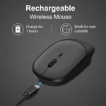 Rechargeable Gaming Mouse: Wireless, Bluetooth-Compatible, for Laptop, PC, Tablet, Mute, Ergonomic