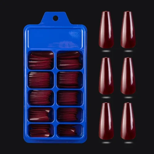 Coffin Press-On Fake Nails – 100PCS Long Ballerina Tips