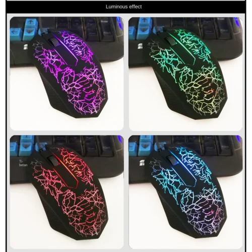 Colorful LED Gaming Mouse, Professional Ergonomic 2400 DPI USB Wired Mouse for PC and Laptop