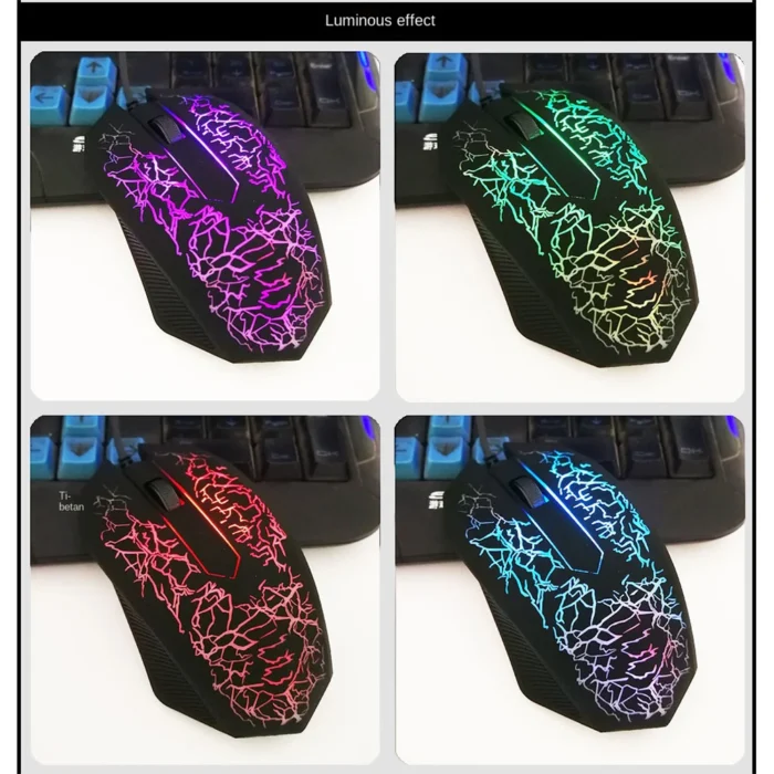 Colorful LED Gaming Mouse: Professional, Ergonomic, 2400 DPI, USB Wired