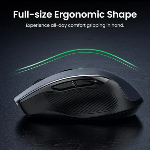 UGREEN Wireless Ergonomic Mouse, 4000 DPI Silent 6-Button 2.4G Mouse for MacBook, Tablet, and Laptop