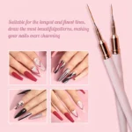 Great Nail Art Liner Brush Sets with Fine Hair for Perfect Designs / Sizes: 7/9/11/15/25mm/ DIY Drawing Pen UV Gel Painting Brushes