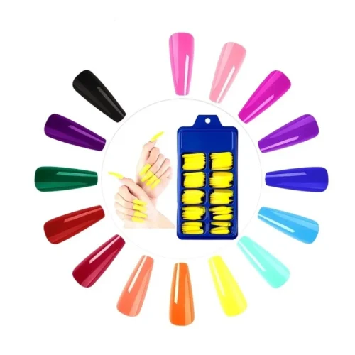 Coffin Press-On Fake Nails – 100PCS Long Ballerina Tips