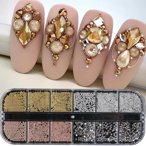Pearl Nail Art Rhinestones – Half-Round DIY Nail Decorations