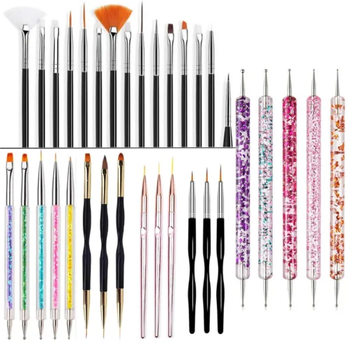 Large Combo Nail Art Brush Set – Design & Manicure Brushes