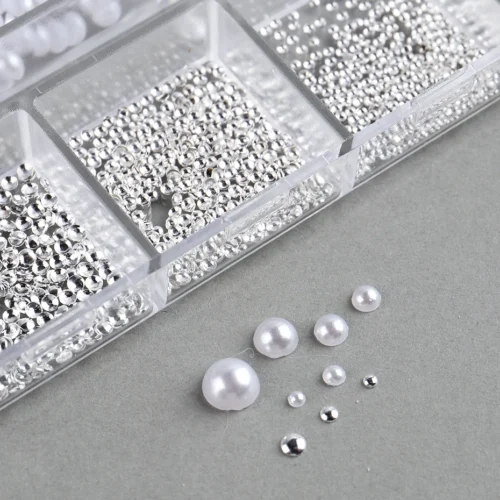 Pearl Nail Art Rhinestones – Half-Round DIY Nail Decorations