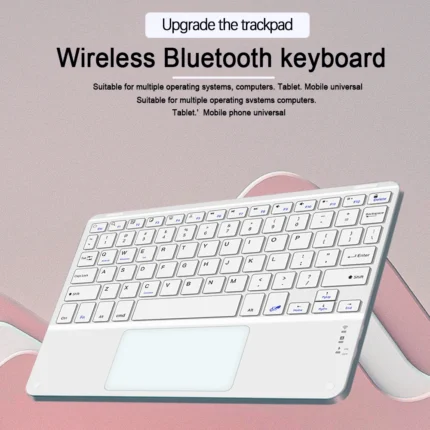 Bluetooth Touchpad Keyboard: Wireless Keyboard for Smartphones, PCs, Computers, Laptops. Compatible with iOS, Android, Windows, iPad