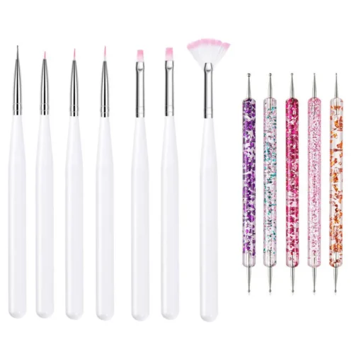 Large Combo Nail Art Brush Set – Design & Manicure Brushes