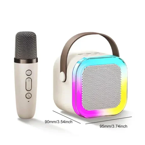 K12 Karaoke Machine: Portable Bluetooth 5.3 PA Speaker System with 1-2 Wireless Microphones
