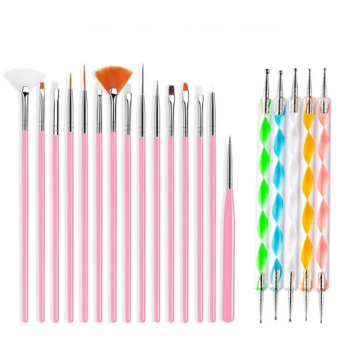 Large Combo Nail Art Brush Set – Design & Manicure Brushes