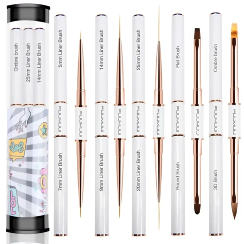 Dual-Ended Nail Art Brush Set – 5PCS for 10 Brush Designs