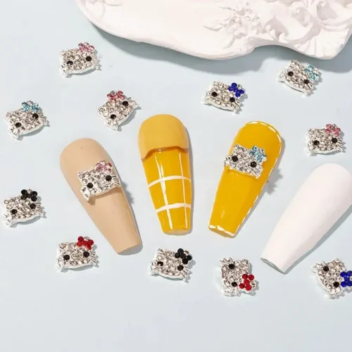 Hello Kitty 3D Nail Charms – 10PCS Y2K Rhinestone Decorations