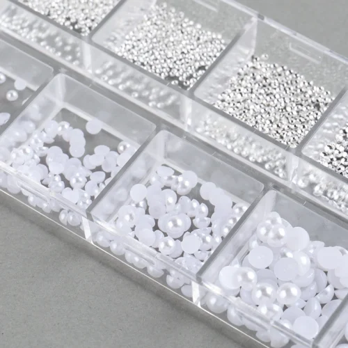 Pearl Nail Art Rhinestones – Half-Round DIY Nail Decorations
