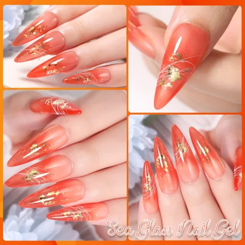Jelly Sea Glass Nail Gel Polish – 6PCS Semi-Transparent Set