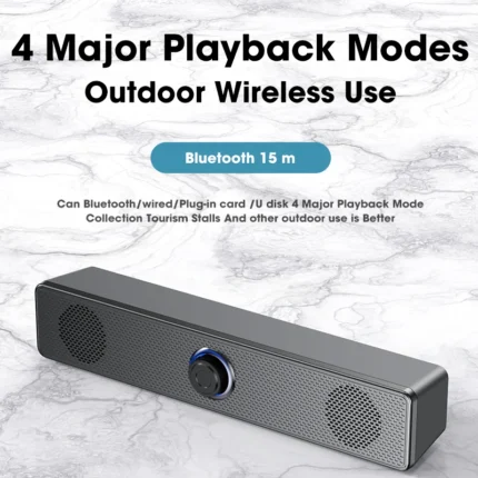 Bluetooth 4D Surround Speaker: Home Theater Sound System Computer Soundbar for TV, Subwoofer Wired Stereo with Strong Bass