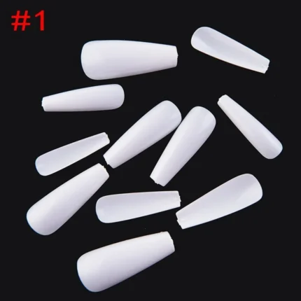 100Pcs Natural Coffin Press-On Fake Nails - Long Ballerina Style Nail Art Tips- All Our Products Come with an Amazing Warranty!