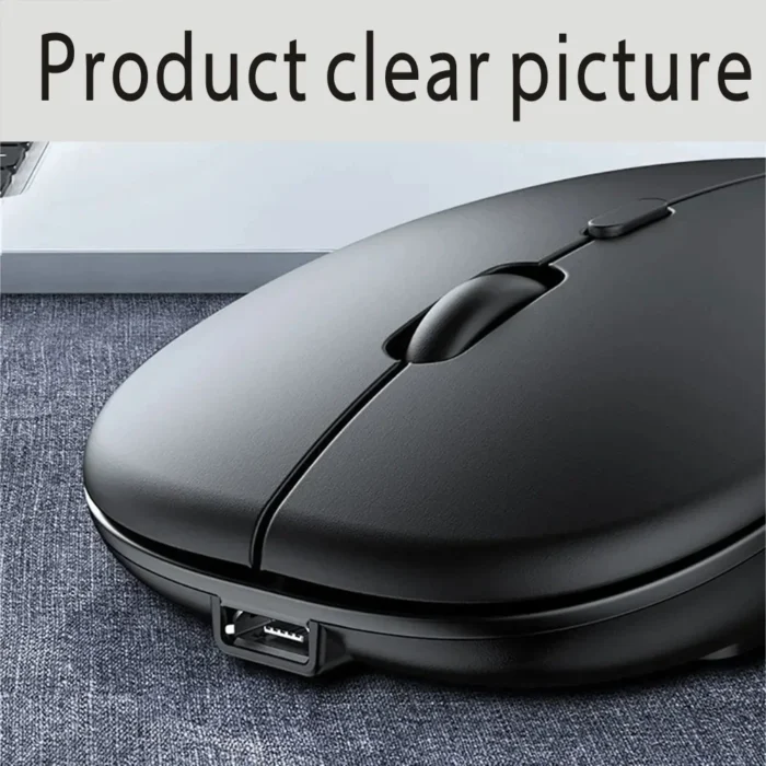 Rechargeable Dual Mode Bluetooth Wireless Mouse: Silent, Ergonomic, for PC, Laptops, 2.4 USB