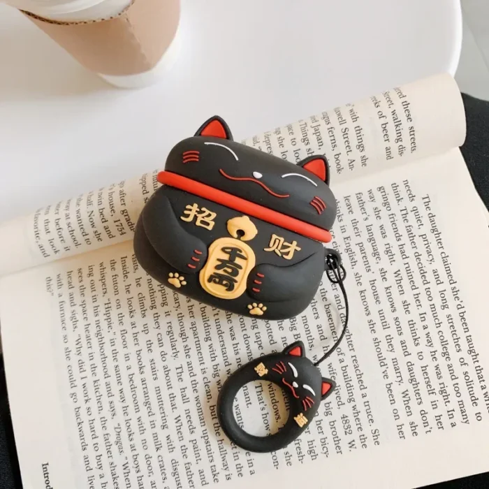 Lucky Cat Lovely Case for Airpods Pro: Japanese Style Earphone Case for Apple Airpods 1, 2, 3. Cover for AirPods Pro 2 Case