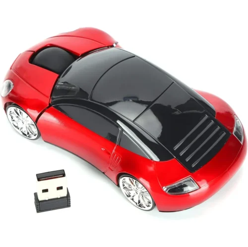 2.4G Wireless Car Mouse, Ergonomic Optical Cordless Mouse with USB Receiver for PC & Office