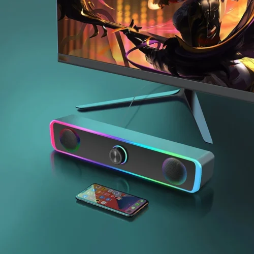 Bluetooth Speaker: 4D Surround Soundbar Wired Computer Speakers Stereo Subwoofer Sound Bar for Laptop PC, Theater TV with Aux 3.5mm Connectivity