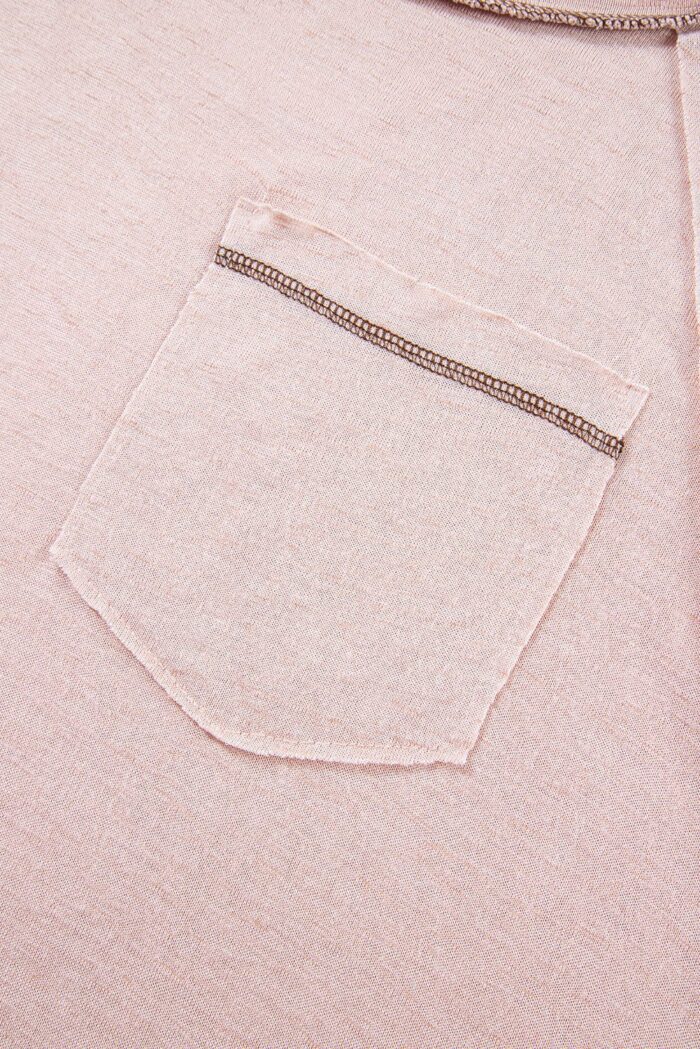 Dusty Pink Loose T-Shirt with Stylish Exposed Seam Detail