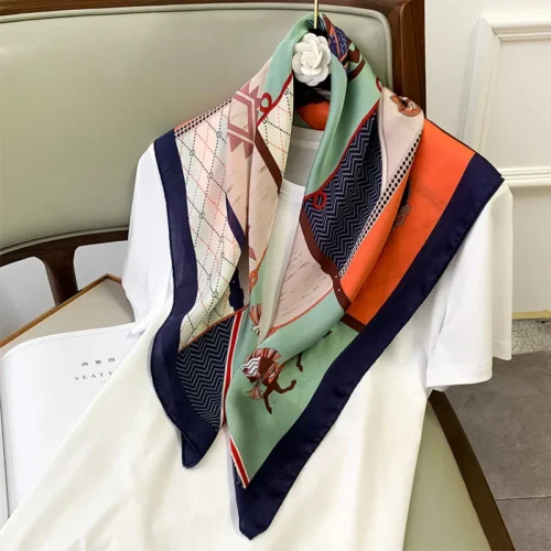 Fashionable Square Headband Scarf for Women – Stylish Silk Accessory