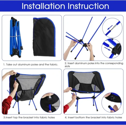 Foldable Lightweight Outdoor Chair – Portable Aluminum Seat for Backyard and Camping