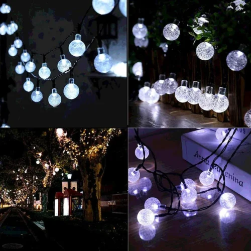 Elegant Outdoor Solar Light – 12M 100 Big Bulb Solar Crystal Ball Lights for Gardens & Patios
