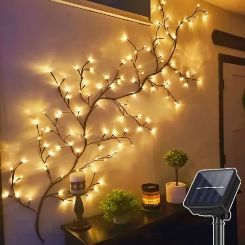 Elegant Wall Decor Willow Vine Design Lights – 8 Modes, USB/Solar Branch Lights