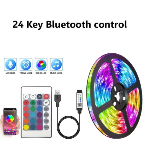 Versatile Colorful LED String Light with Control – RGB Roll Decor LED Strip Light USB
