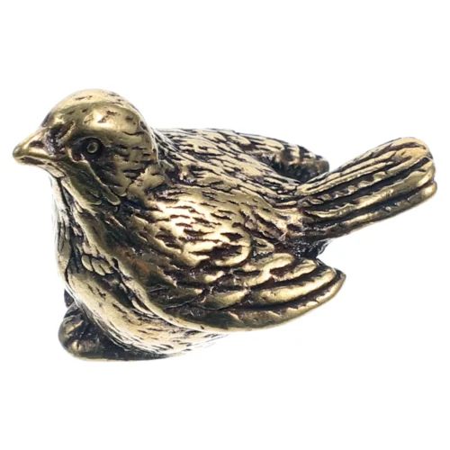 Vintage Brass Tea Pet Sparrow Sculpture - Retro Avian Tabletop Ornament