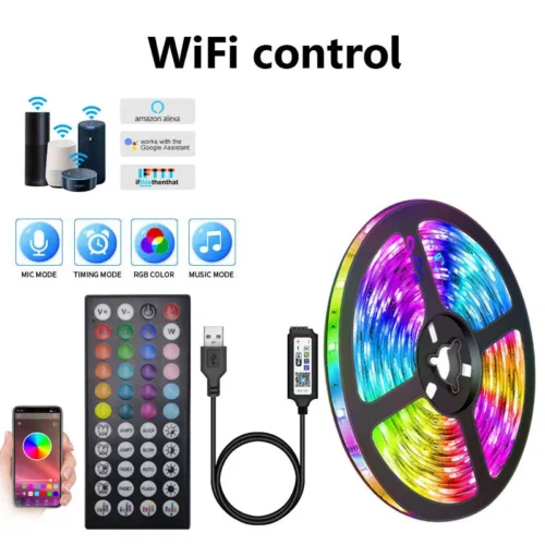 Versatile Colorful LED String Light with Control – RGB Roll Decor LED Strip Light USB