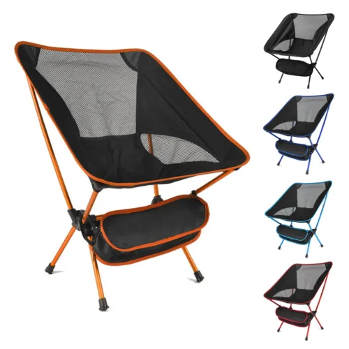 Foldable Lightweight Outdoor Chair – Portable Aluminum Seat for Backyard and Camping